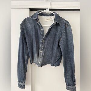 Rag & Bone Cropped Y2K Jean Shirt - Small